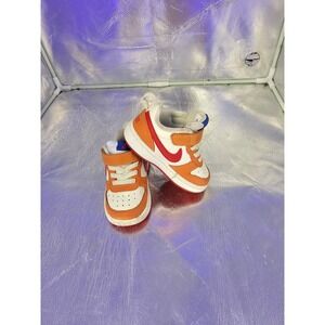 Nike Court Borough Low 2 TD Orange White Red Sneakers BQ5453-119 Toddler Size 5C